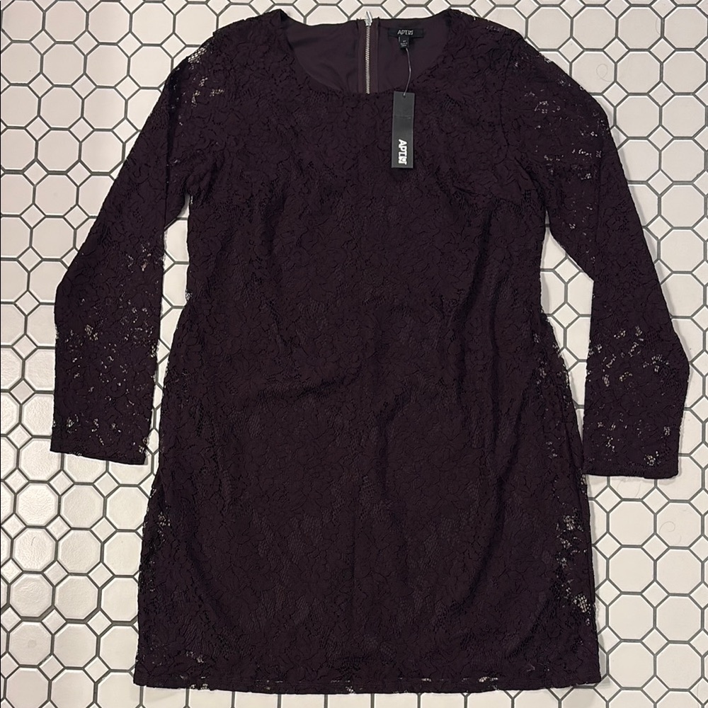 APT 9 Plum/Purple Lace Dress Sz 14